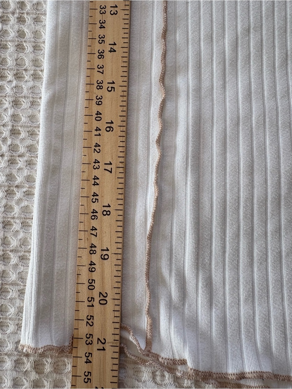 Gilded Intent Contrast Trim Mock Neck Ribbed Long-Sleeve Tee - Ivory Sz S - Picture 10 of 11